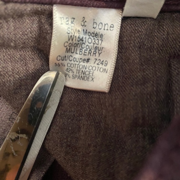RAG & BONE Men’s Burgundy Jeans Sz 32 - Picture 10 of 11